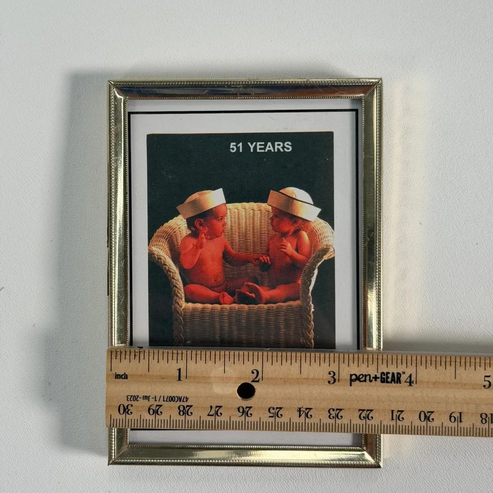 Vintage Brass Picture Frame 3x5 Gold Beaded Ornate Cottagecore Art Deco Gallery